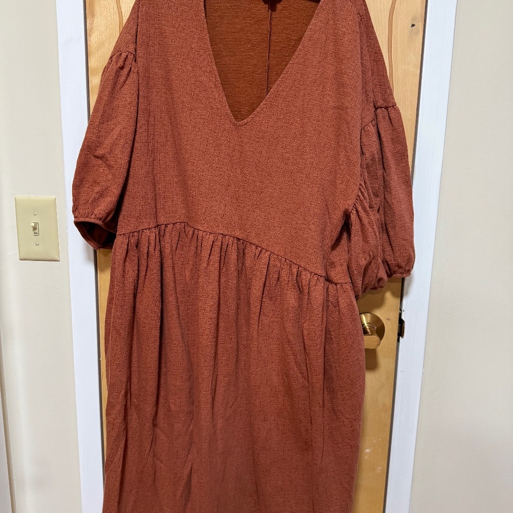 Terra&Sky Burnt Orange Midi Dress